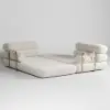 Picture of 205 cm 3-Seater Chenille Velvet 4-in-1 Futon Convertible Sleeper Sofa