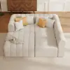 3023 mm 6-Piece Velvet Channel Tufted Upholstered Modular Sectional Sofa – 4