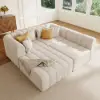 3023 mm 6-Piece Velvet Channel Tufted Upholstered Modular Sectional Sofa – 4