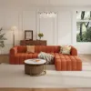 3023 mm 4-Piece Velvet Channel Tufted Upholstered Modular Sectional Sofa