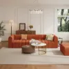 3023 mm 4-Piece Velvet Channel Tufted Upholstered Modular Sectional Sofa