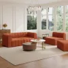 3023 mm 4-Piece Velvet Channel Tufted Upholstered Modular Sectional Sofa