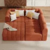 3023 mm 4-Piece Velvet Channel Tufted Upholstered Modular Sectional Sofa