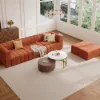 3023 mm 4-Piece Velvet Channel Tufted Upholstered Modular Sectional Sofa