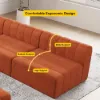 3023 mm 4-Piece Velvet Channel Tufted Upholstered Modular Sectional Sofa
