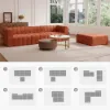 3023 mm 4-Piece Velvet Channel Tufted Upholstered Modular Sectional Sofa