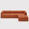 3023 mm 4-Piece Velvet Channel Tufted Upholstered Modular Sectional Sofa