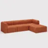 3023 mm 4-Piece Velvet Channel Tufted Upholstered Modular Sectional Sofa