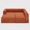 3023 mm 4-Piece Velvet Channel Tufted Upholstered Modular Sectional Sofa