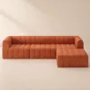3023 mm 4-Piece Velvet Channel Tufted Upholstered Modular Sectional Sofa