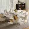Silexa Modern 2007 mm – 2413 mm Extendable Rectangular Glossy Sintered Stone Dining Table, Seats 6–10 – AUD-H1553