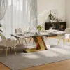 Silexa Modern 2007 mm – 2413 mm Extendable Rectangular Glossy Sintered Stone Dining Table, Seats 6–10 – AUD-H1553