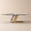 Silexa Modern 2007 mm – 2413 mm Extendable Rectangular Glossy Sintered Stone Dining Table, Seats 6–10 – AUD-H1553