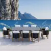Picture of 9-Pieces Faux Marble Outdoor Dining Set with Woven Rope Chairs for 8 Person (2200mm)