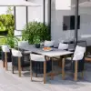 Picture of 9-Pieces Faux Marble Outdoor Dining Set with Woven Rope Chairs for 8 Person (2200mm)