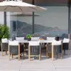 Picture of 9-Pieces Faux Marble Outdoor Dining Set with Woven Rope Chairs for 8 Person (2200mm)