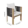 Picture of 9-Pieces Faux Marble Outdoor Dining Set with Woven Rope Chairs for 8 Person (2200mm)