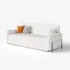 135 cm 1-Seater White Corduroy Convertible Sleeper Sofa with Storage & Pillows – AUD-H1559