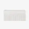 Flutura Modern Floating White Bedside Table with Glass Top & Jewellery Storage