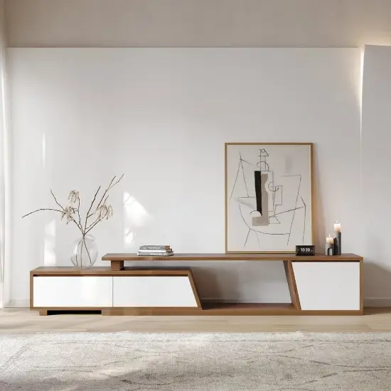 Fero 180 - 280 cm Reversible Extendable TV Unit with 3 Drawers
