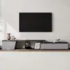Fero 180 - 280 cm Extendable TV Unit with 3 Drawers – Engineered Wood – Gray Reversible Stand