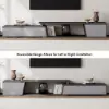 Fero 180 - 280 cm Extendable TV Unit with 3 Drawers – Engineered Wood – Gray Reversible Stand