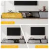 Fero 180 - 280 cm Extendable TV Unit with 3 Drawers – Engineered Wood – Gray Reversible Stand