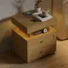 Krila Floating 3-Drawer LED Smart Bedside Table with Light – Rectangular