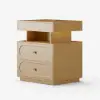 Krila Floating 3-Drawer LED Smart Nightstand with Light Set of 2 – Rectangular – MDF