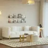 Picture of Axial Boucle Upholstered Accent Chair 2007 mm Boucle Fluted Sofa with Gold Legs & Pillows – AUD-H1569