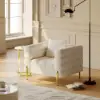 Picture of Axial Boucle Upholstered Accent Chair 2007 mm Boucle Fluted Sofa with Gold Legs & Pillows – AUD-H1569