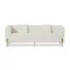 Picture of Axial Boucle Upholstered Accent Chair 2007 mm Boucle Fluted Sofa with Gold Legs & Pillows – AUD-H1569