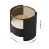 Black Round Leather Bedside Table with Sintered Stone Glass Top