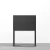 Black Modern Nightstand with Drawer and Black Metal Base Set of 2