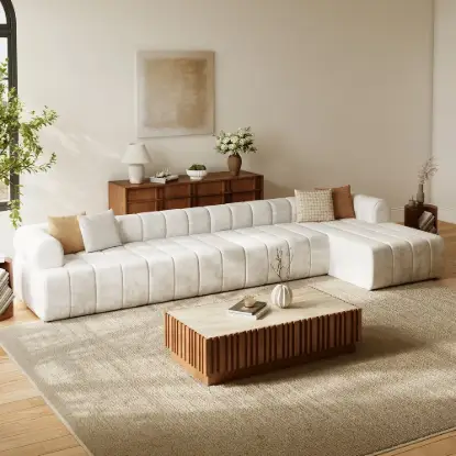Nimbus 157" 4-Piece Channel Tufted Velvet Sectional Sofa with Chaise