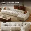 Nimbus 157" 4-Piece Channel Tufted Velvet Sectional Sofa with Chaise