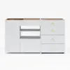 Picture of Luxury White 150 cm Glass Top Walk in Closet Island with Makeup Station and Jewelry Display