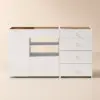 Picture of Luxury White 150 cm Glass Top Walk in Closet Island with Makeup Station and Jewelry Display