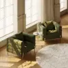 Aurora Boucle Upholstered Accent Chair in Gold Finish Set of 2