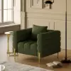 Aurora Boucle Upholstered Accent Chair in Gold Finish Set of 2