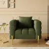 Aurora Boucle Upholstered Accent Chair in Gold Finish Set of 2
