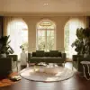 Aurora Boucle Upholstered Accent Chair in Gold Finish Set of 2