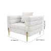 Axial Performance Leather Upholstered Accent Chair in Gold Finish Set of 2 – Aurora Faux