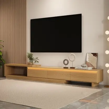 Picture of Quoint 180 - 255 cm Extendable TV Unit with 3 Drawers & Light – AUD-H1584