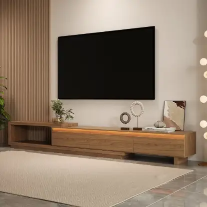 Picture of Quoint 180 - 255 cm Extendable TV Unit with 3 Drawers & Light – AUD-H1585
