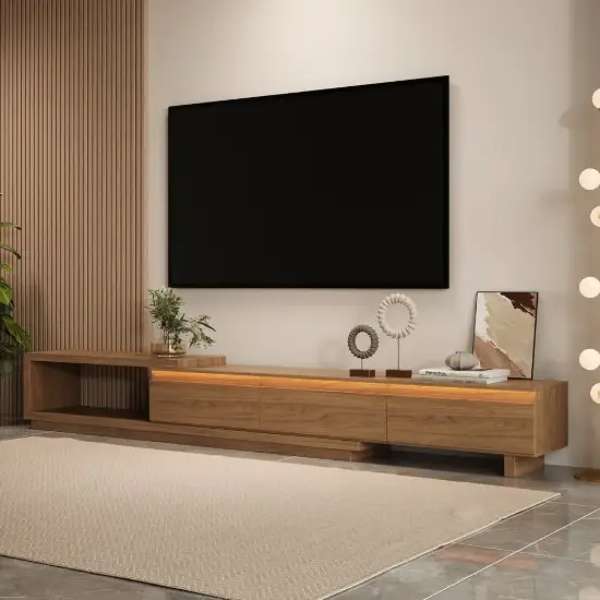 Quoint 180 - 255 cm Extendable TV Unit with 3 Drawers & Light – AUD-H1585