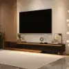 Quoint Extendable TV Stand with 3 Drawers (180 - 255 cm) and Light