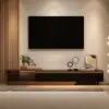 Quoint Extendable TV Stand with 3 Drawers (180 - 255 cm) and Light