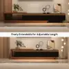 Quoint Extendable TV Stand with 3 Drawers (180 - 255 cm) and Light
