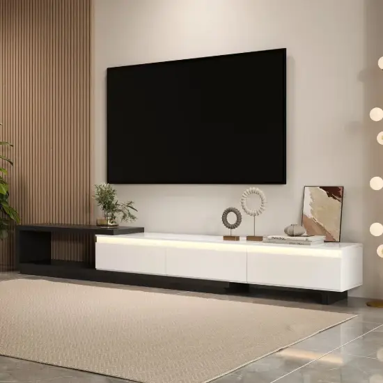 Quoint 180 - 255 cm Extendable TV Unit with 3 Drawers & Light – AUD-H1588